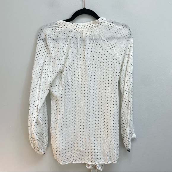 Anthropologie Maeve Lucy Polkadot Tie Waist Blouse size 4 NEW - Picture 6 of 9